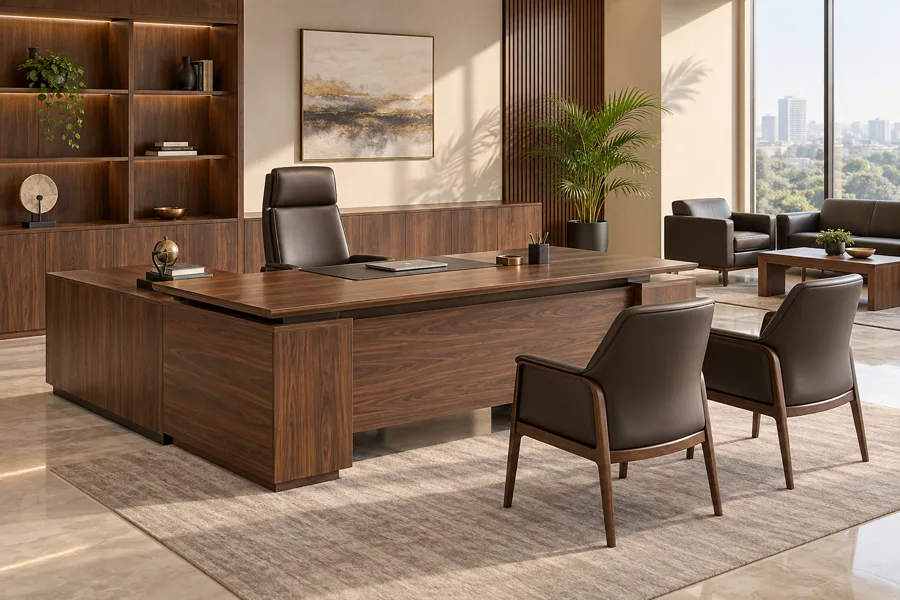 Premium walnut cabin suite with leather seating